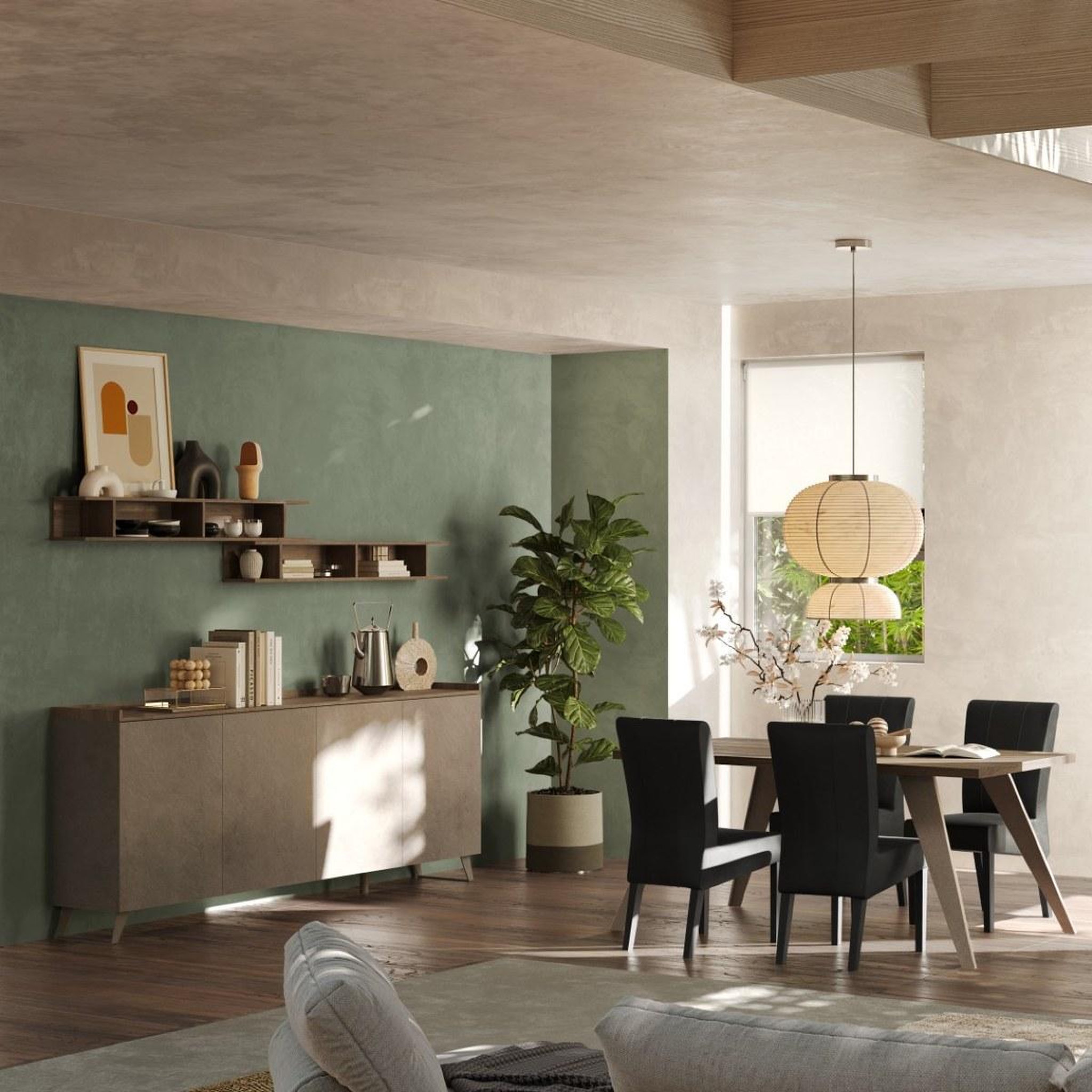 Voir la diapositive 4 : JLC KREATION Buffet bas moderne 4 portes 240cm RADOST