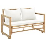 VIDAXL Canape de jardin a 2 places avec coussins Bambou