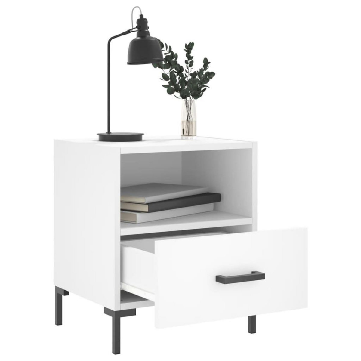 VIDAXL Tables de chevet 2 pcs blanc 40x35x47,5 cm bois d'ingenierie
