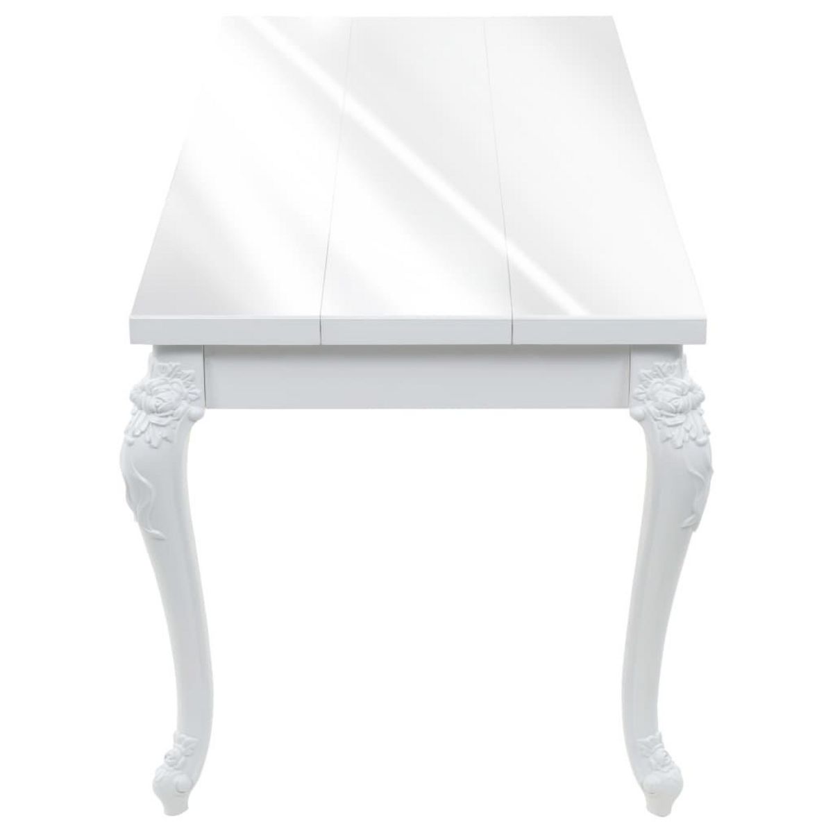 VIDAXL Table a manger 179x89x81 cm Blanc brillant