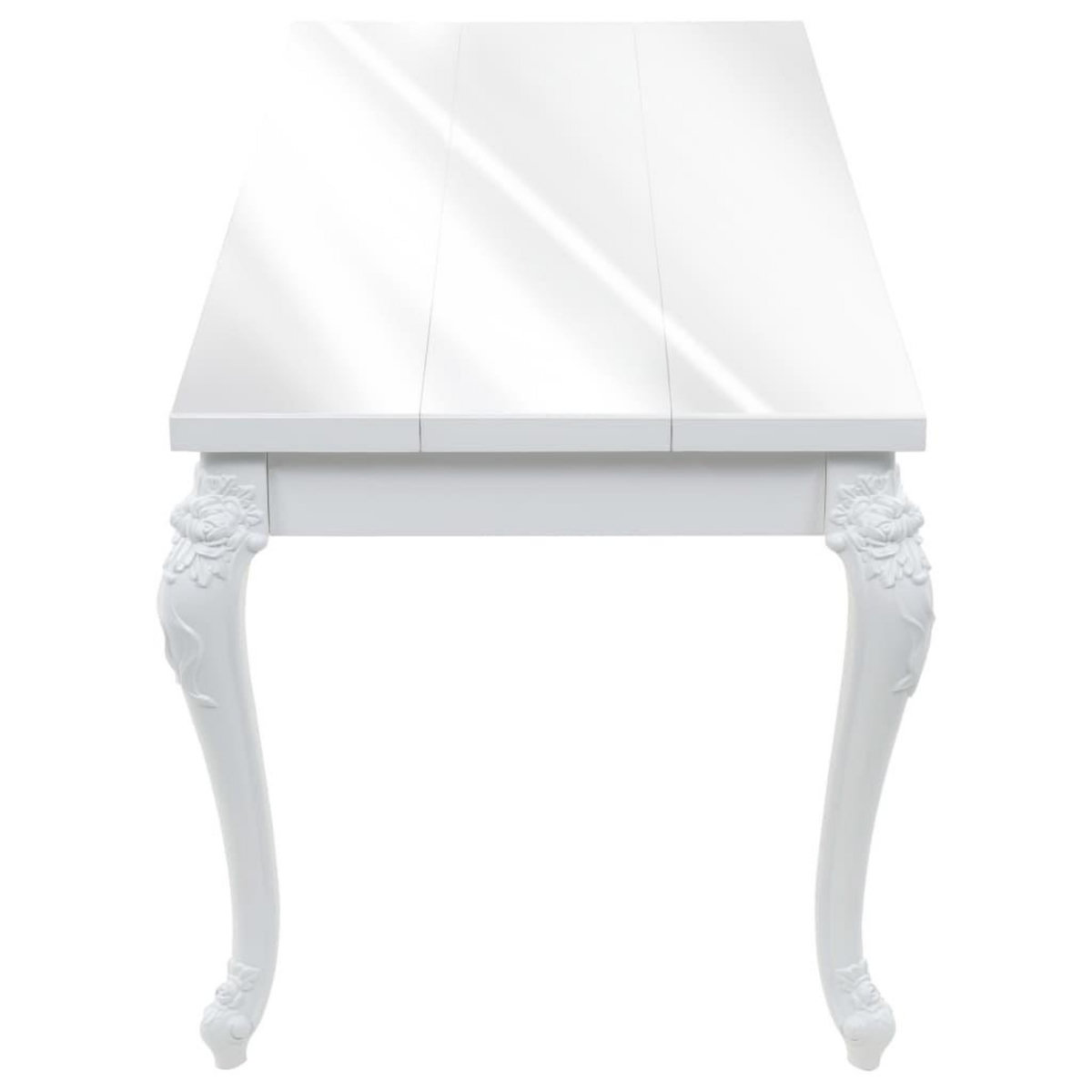 VIDAXL Table a manger 179x89x81 cm Blanc brillant