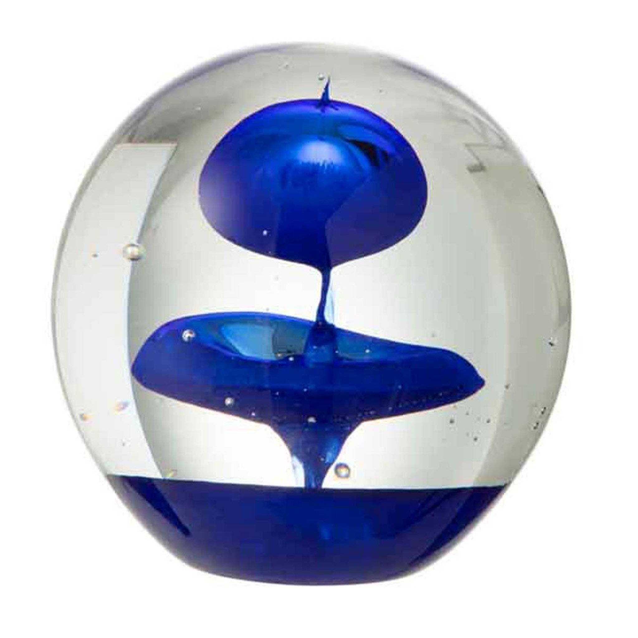 J-LINE Presse-papier déco  bulle en verre  10cm bleu