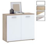 IDIMEX Buffet CHICAGO avec 2 portes, en mélaminé. Coloris disponibles : Bicolore, Marron