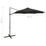 Voir la diapositive 6 : VIDAXL Parasol de jardin en porte-a-faux et mat et lumieres LED noir