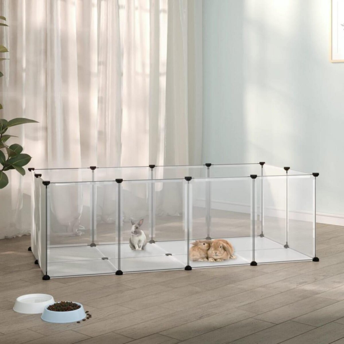 VIDAXL Cage pour petits animaux Transparent 144x74x46,5 cm PP et Acier