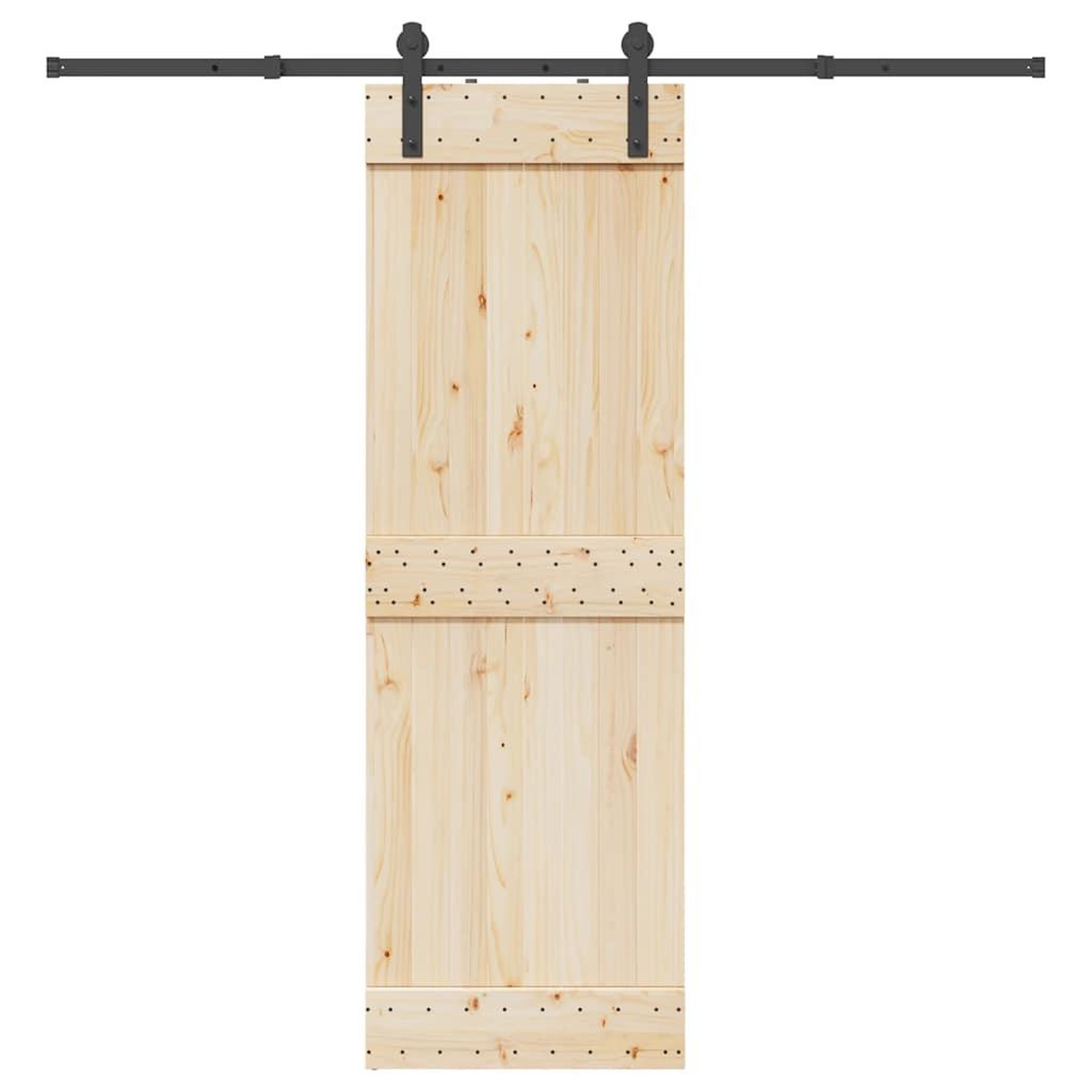 VIDAXL Kit de quincaillerie de porte coulissante 213,5 cm acier noir