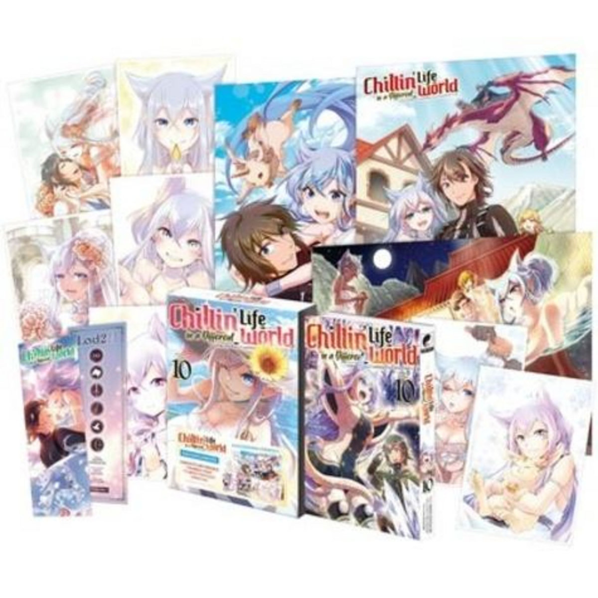 CHILLIN' LIFE IN A DIFFERENT WORLD TOME 10 : AVEC 1 JAQUETTE REVERSIBLE, 1 MARQUE-PAGE, 7 CARTES POSTALES, 3 POSTERS. EDITION LIMITEE, Itomachi Akine