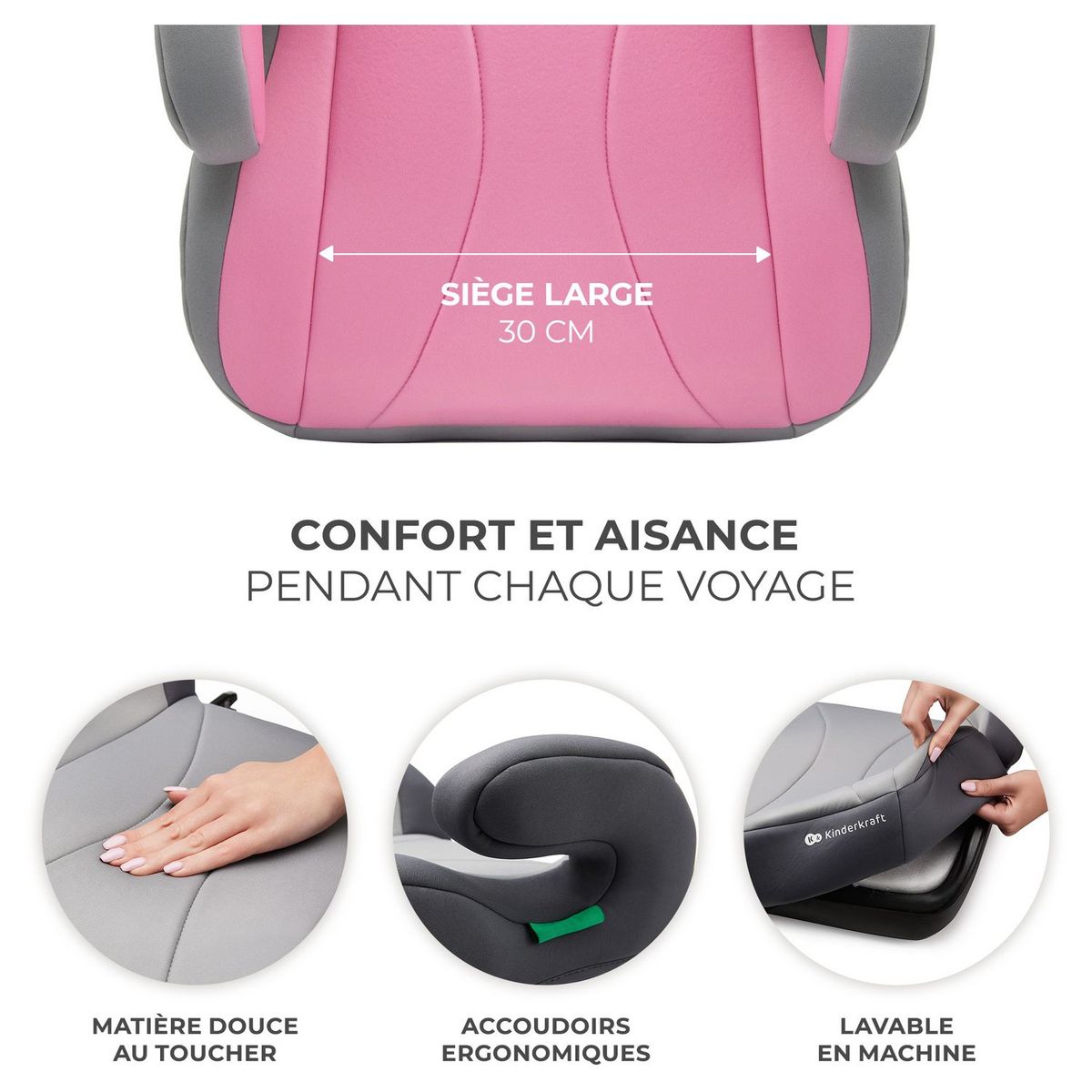 KINDERKRAFT Rehausseur bas I-BOOST i-Size 135-150 cm