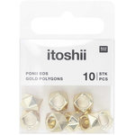 RICO DESIGN Itoshii pack de 10 perles ponii polygone dore