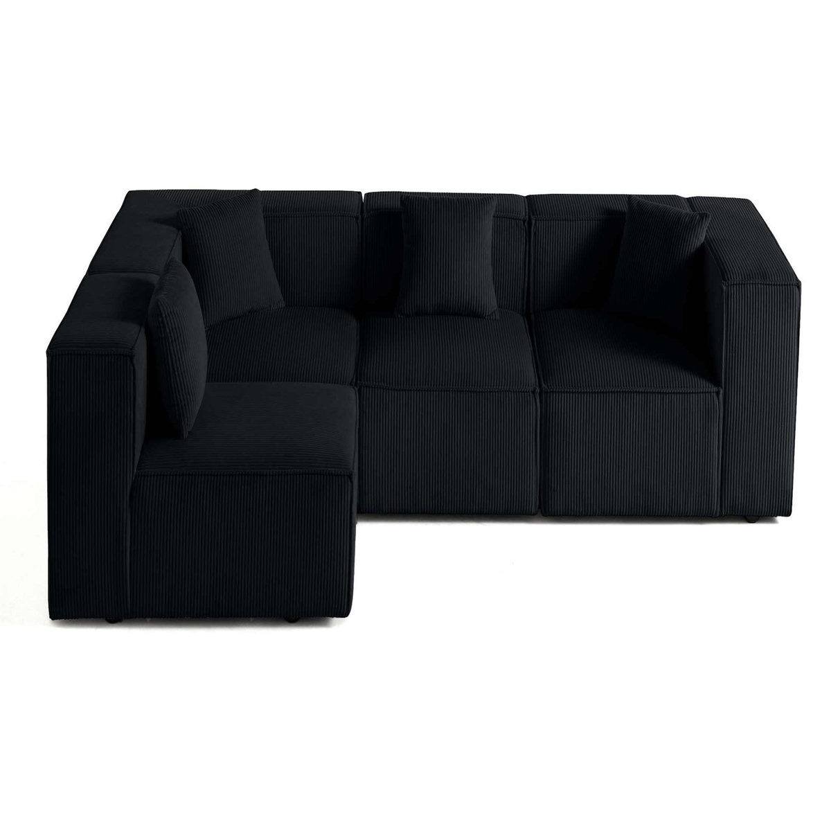 LISA DESIGN Arty - canapé modulable d'angle gauche 4 places - en velours côtelé