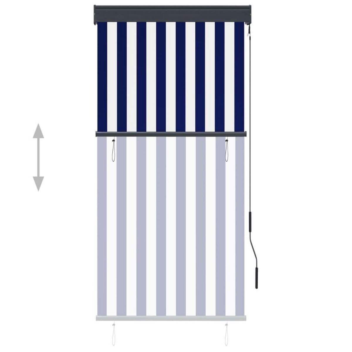 VIDAXL Store roulant d'exterieur 80x250 cm Bleu et blanc