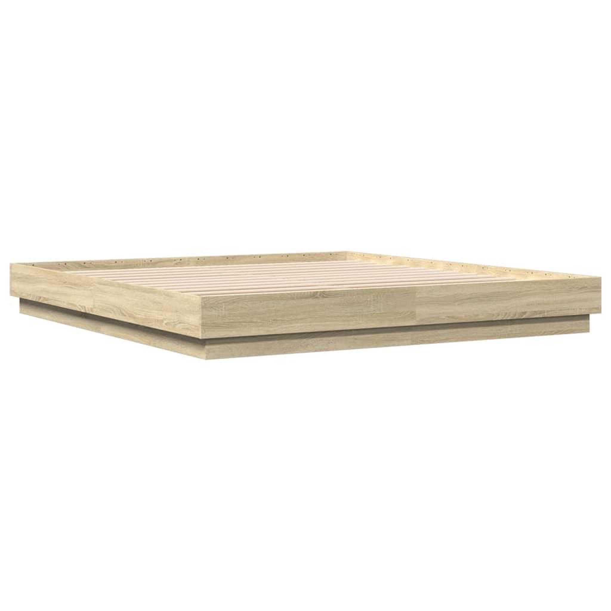 Voir la diapositive 3 : VIDAXL Cadre de lit sans matelas chene sonoma 200x200 cm