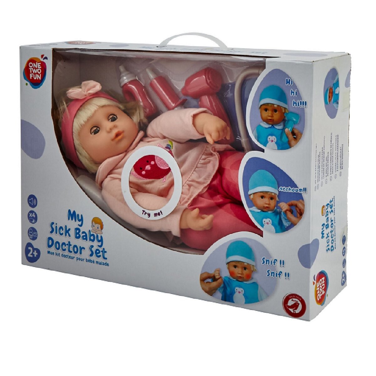 One Two Fun Poupon b b malade interactif 40 cm fille pas cher