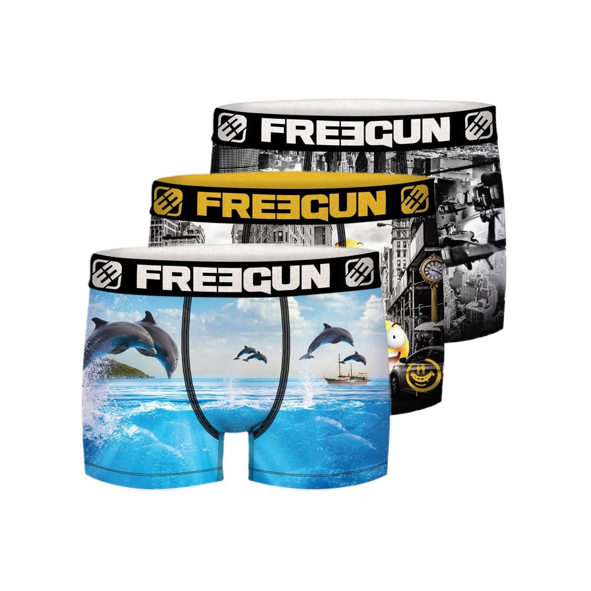 FREEGUN Pack Surprise de 3 Boxers microfibre garçon