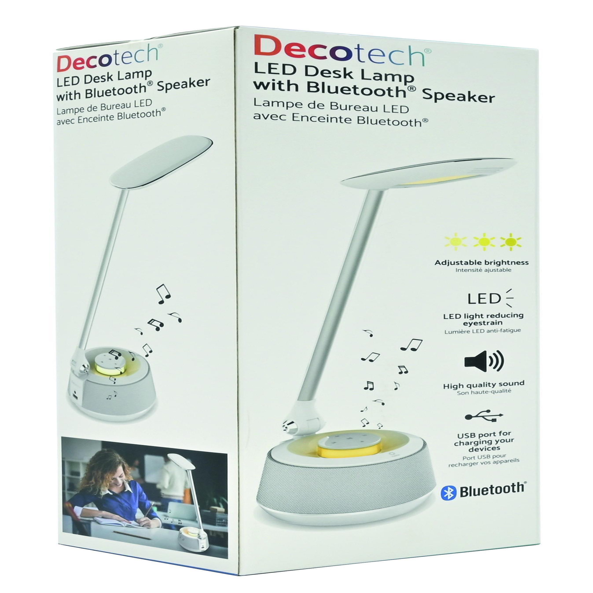 Voir la diapositive 6 : Lexibook Lampe de bureau avec lumières led et enceinte bluetooth