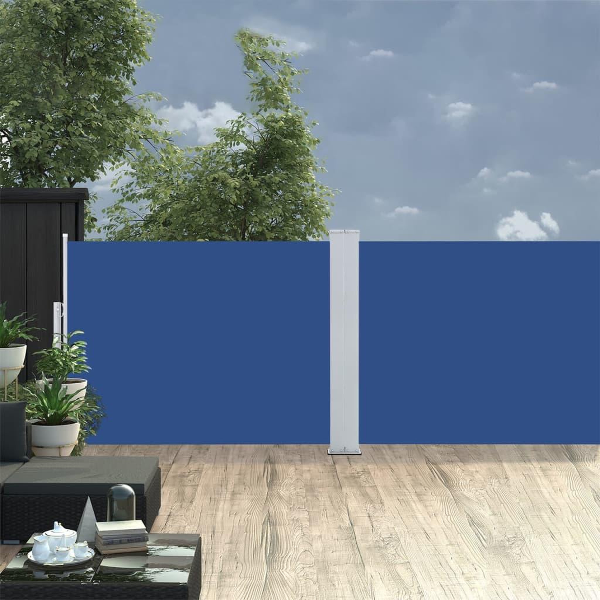 Voir la diapositive 3 : VIDAXL Auvent lateral retractable bleu 100 x 1000 cm