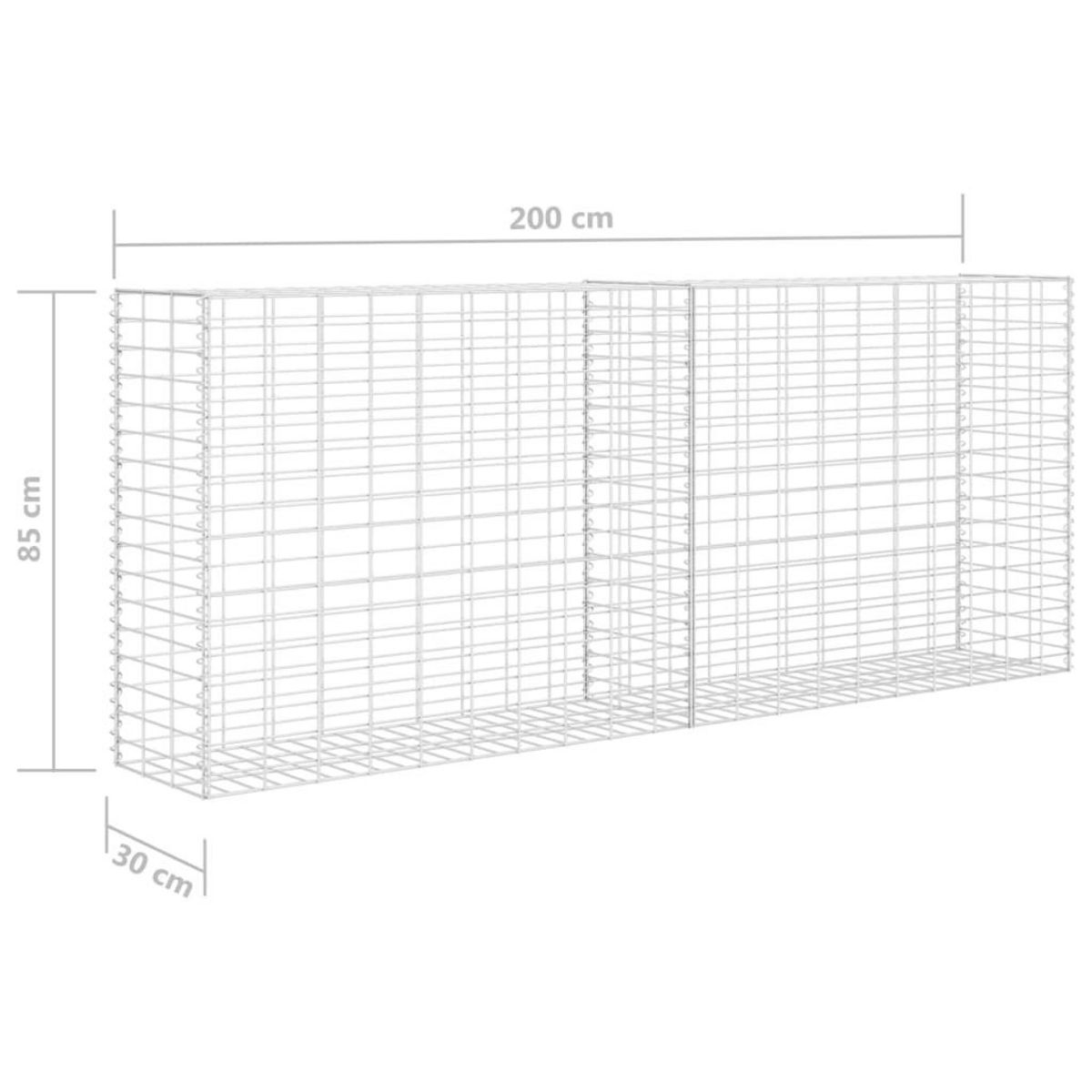 VIDAXL Panier de gabion Acier inoxydable 85x30x200 cm