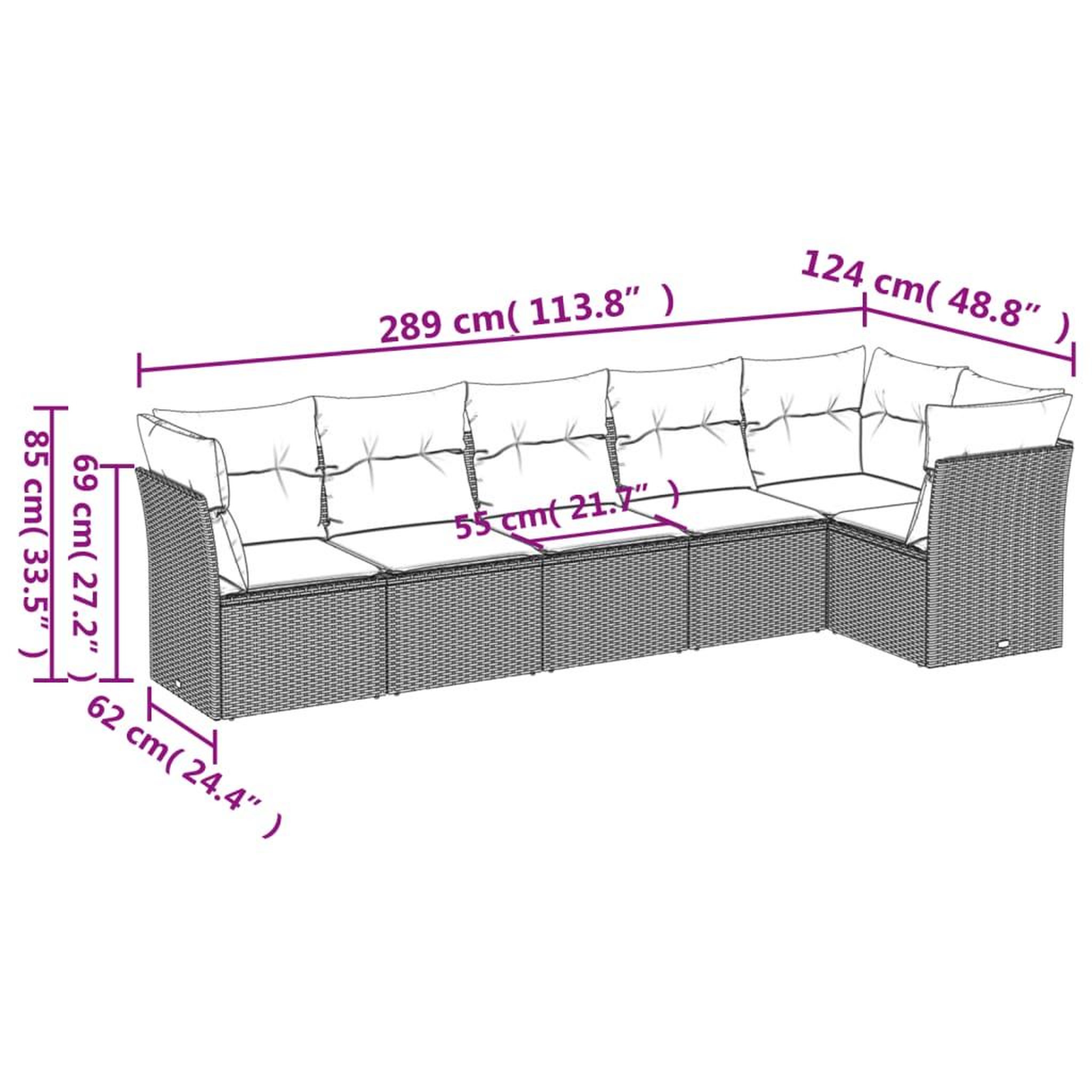 Voir la diapositive 4 : VIDAXL Salon de jardin 6 pcs avec coussins noir resine tressee