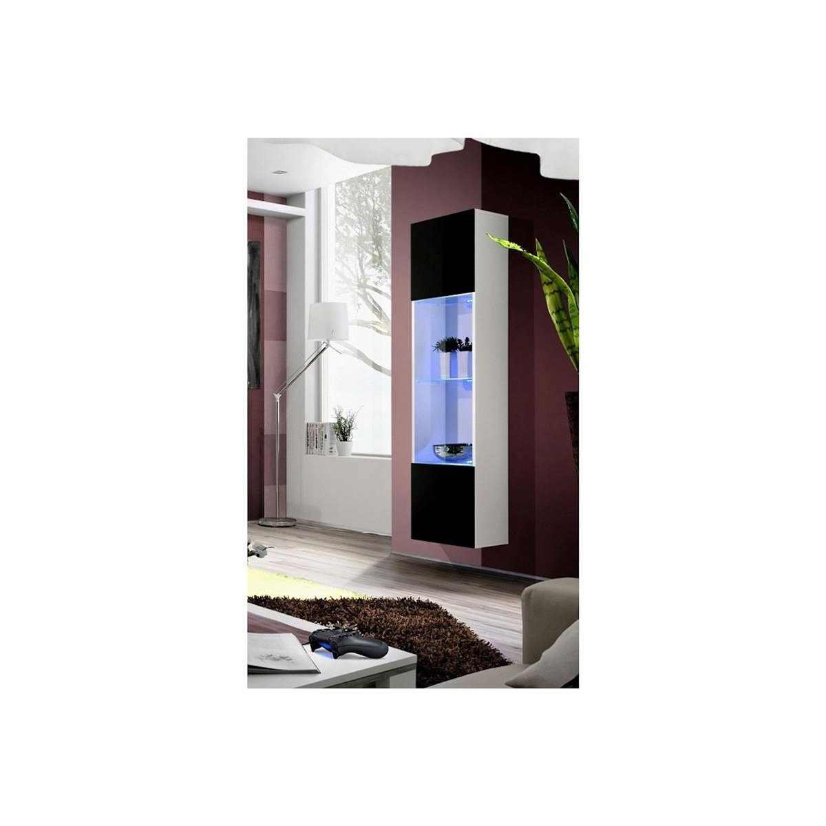 Paris Prix Vitrine LED Murale Design  Fly C3  170cm Noir & Blanc