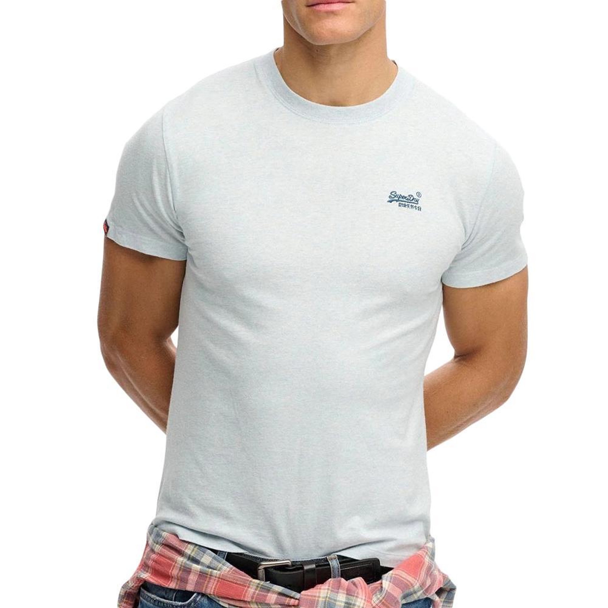 SUPERDRY T-shirt Bleu Clair Chiné Homme Superdry Vintage LogoR6Ts. Coloris disponibles : Bleu