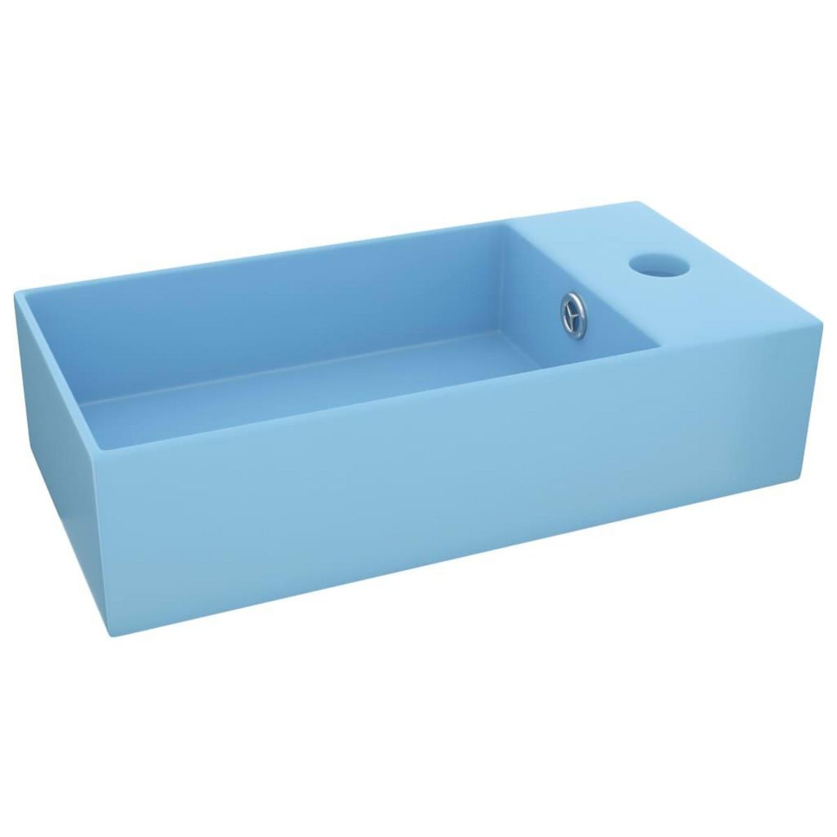 VIDAXL Lavabo de salle de bain avec trop-plein Ceramique Bleu clair