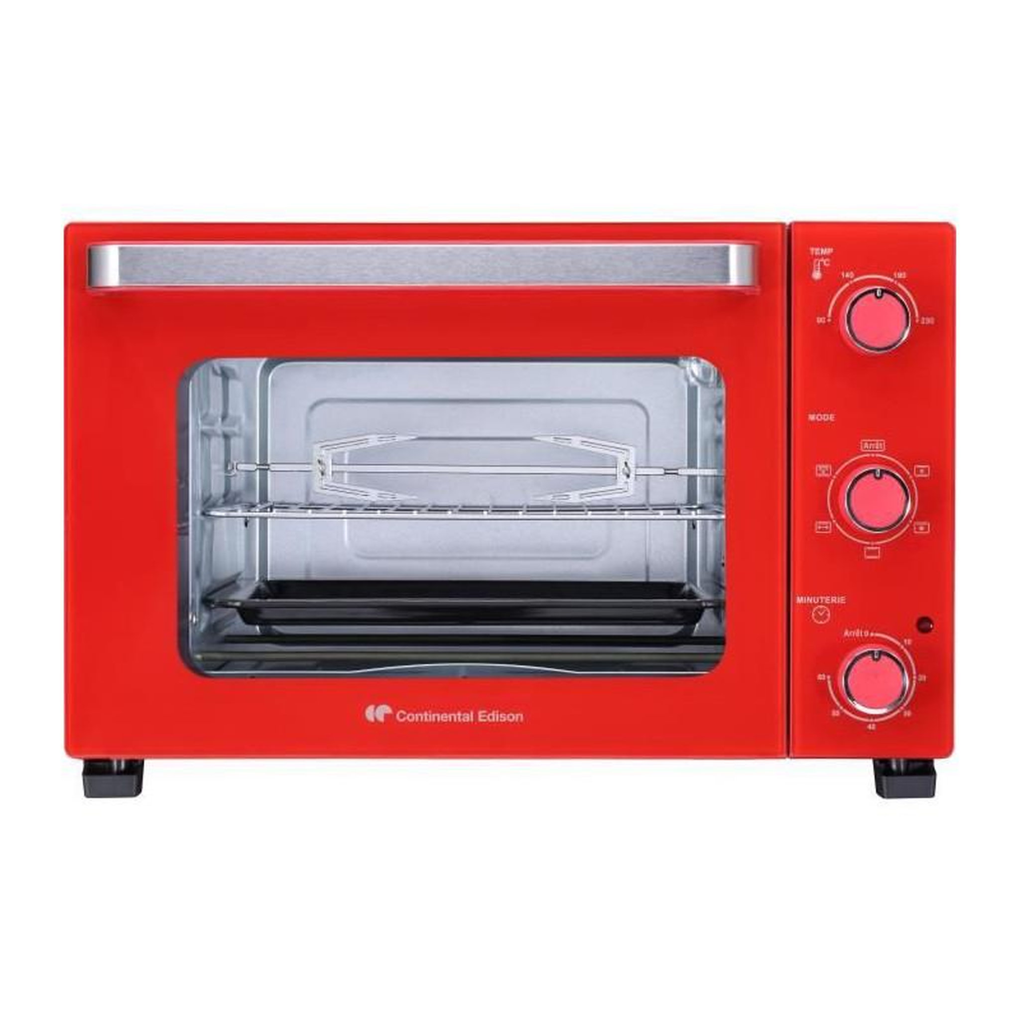 Voir la diapositive 1 : CONTINENTAL EDISON CONTINENTAL EDISON CEMF35R - Minifour electrique 35L rouge  - 1500W - Rotissoire, Convection naturelle