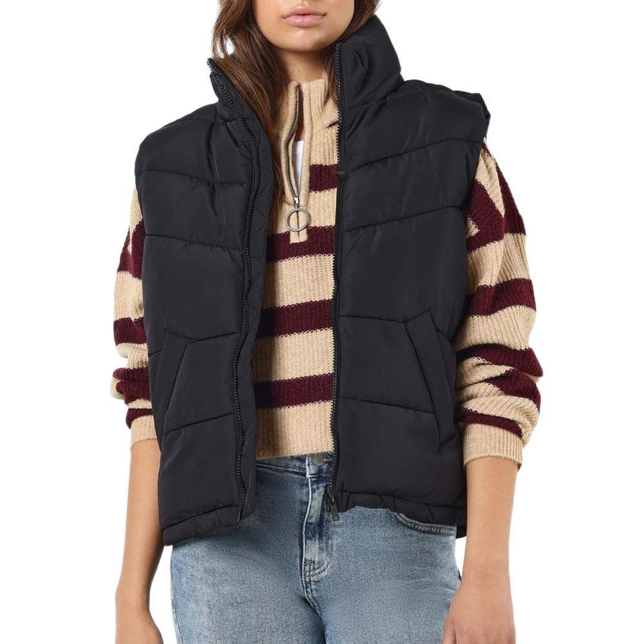 NOISY MAY Doudoune Sans Manches Noir Femme Noisy May Dalcon. Coloris disponibles : Noir