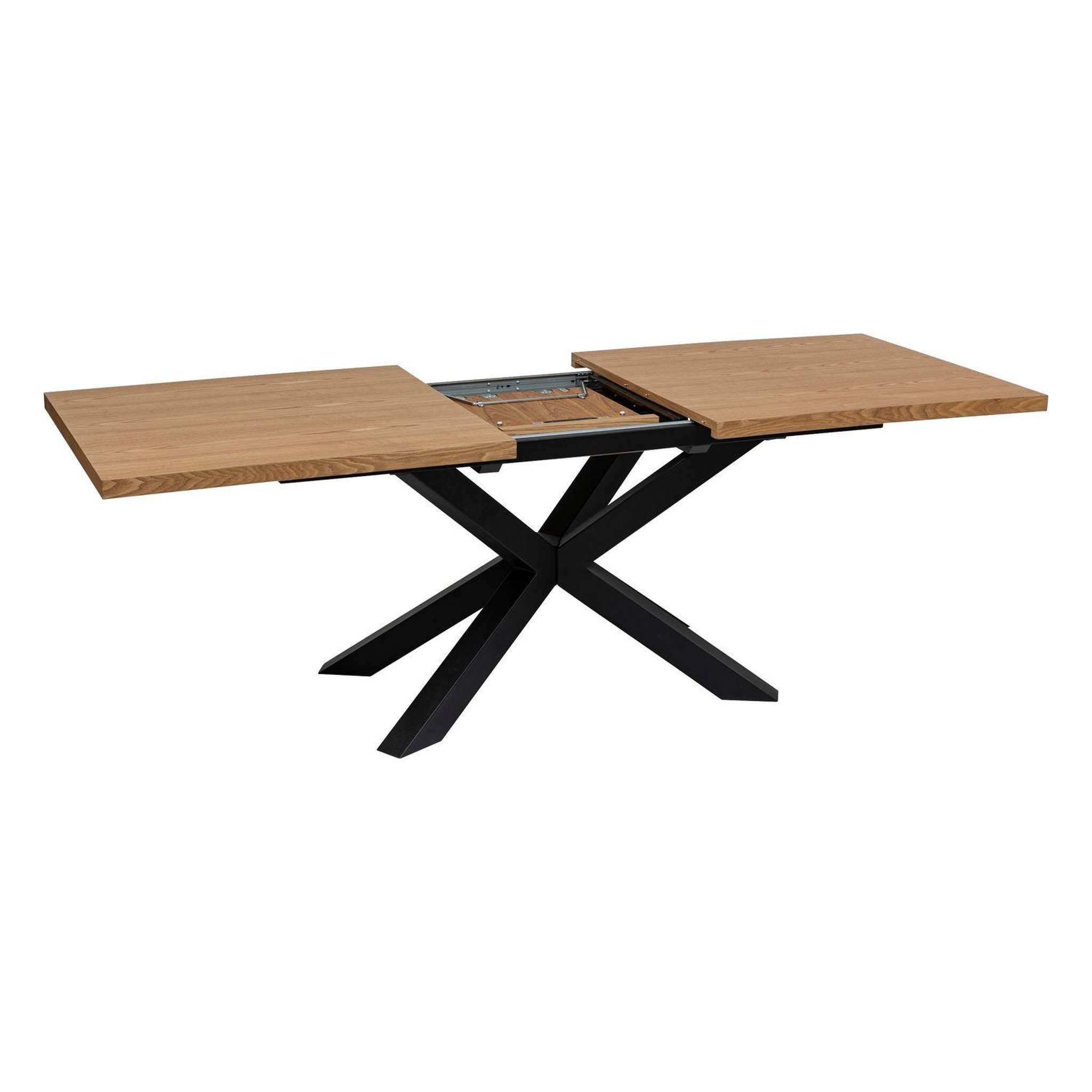 Voir la diapositive 5 : ATMOSPHERA Table à manger extensible olaf en bois et métal pour 6 à 8 personnes - marron