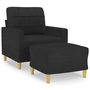 Voir la diapositive 2 : VIDAXL Fauteuil avec repose-pied Noir 60 cm Tissu