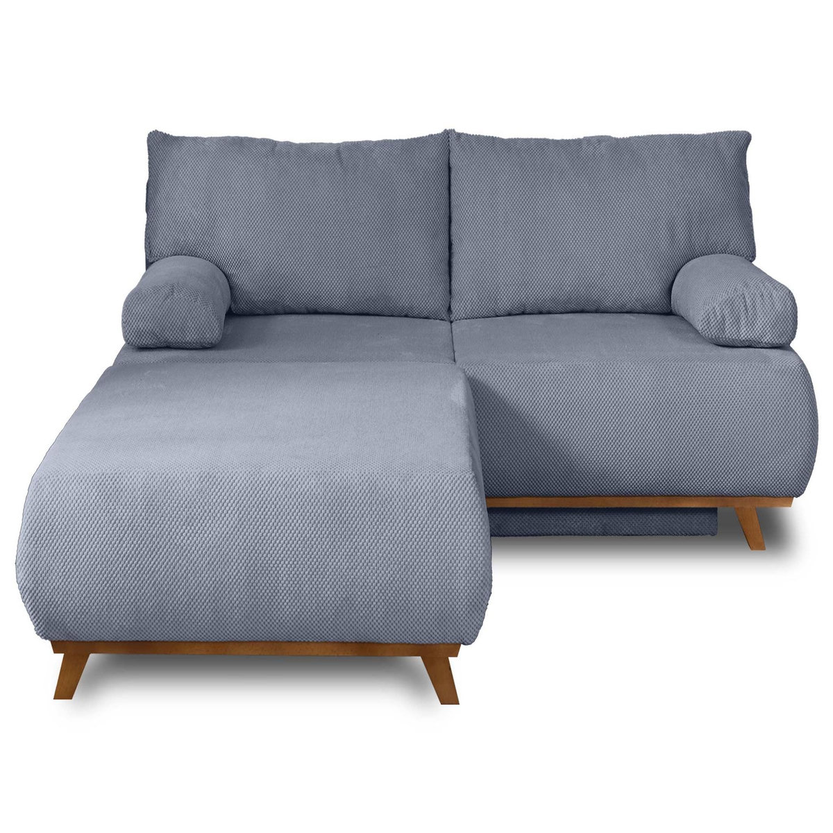 BEST MOBILIER Cristal - canapé 3 places - convertible avec coffre et grand pouf - en velours texturé