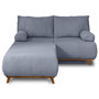 Voir la diapositive 1 : BEST MOBILIER Cristal - canapé 3 places - convertible avec coffre et grand pouf - en velours texturé