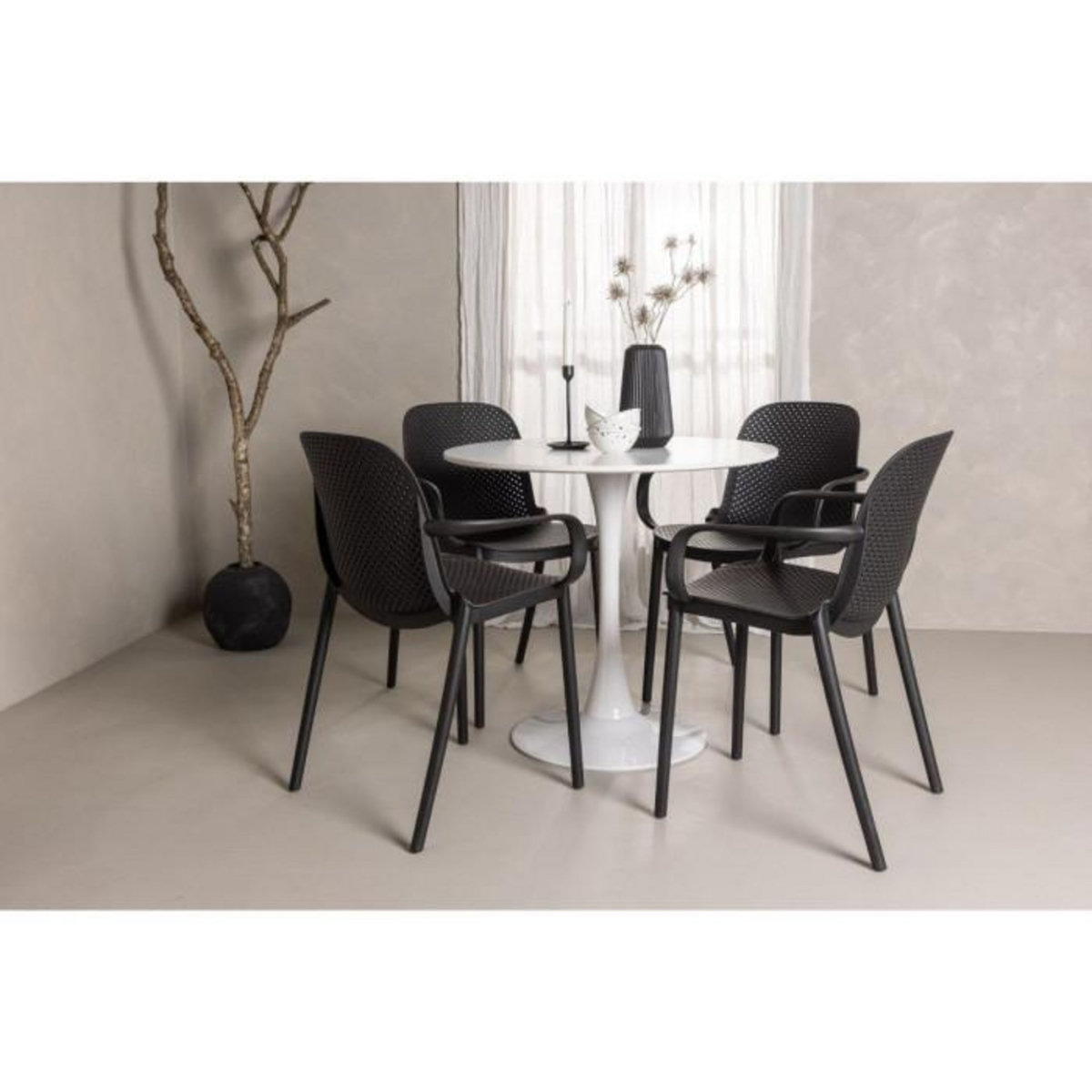 Paris Prix Table à Manger Ronde  Hamden  80cm Blanc