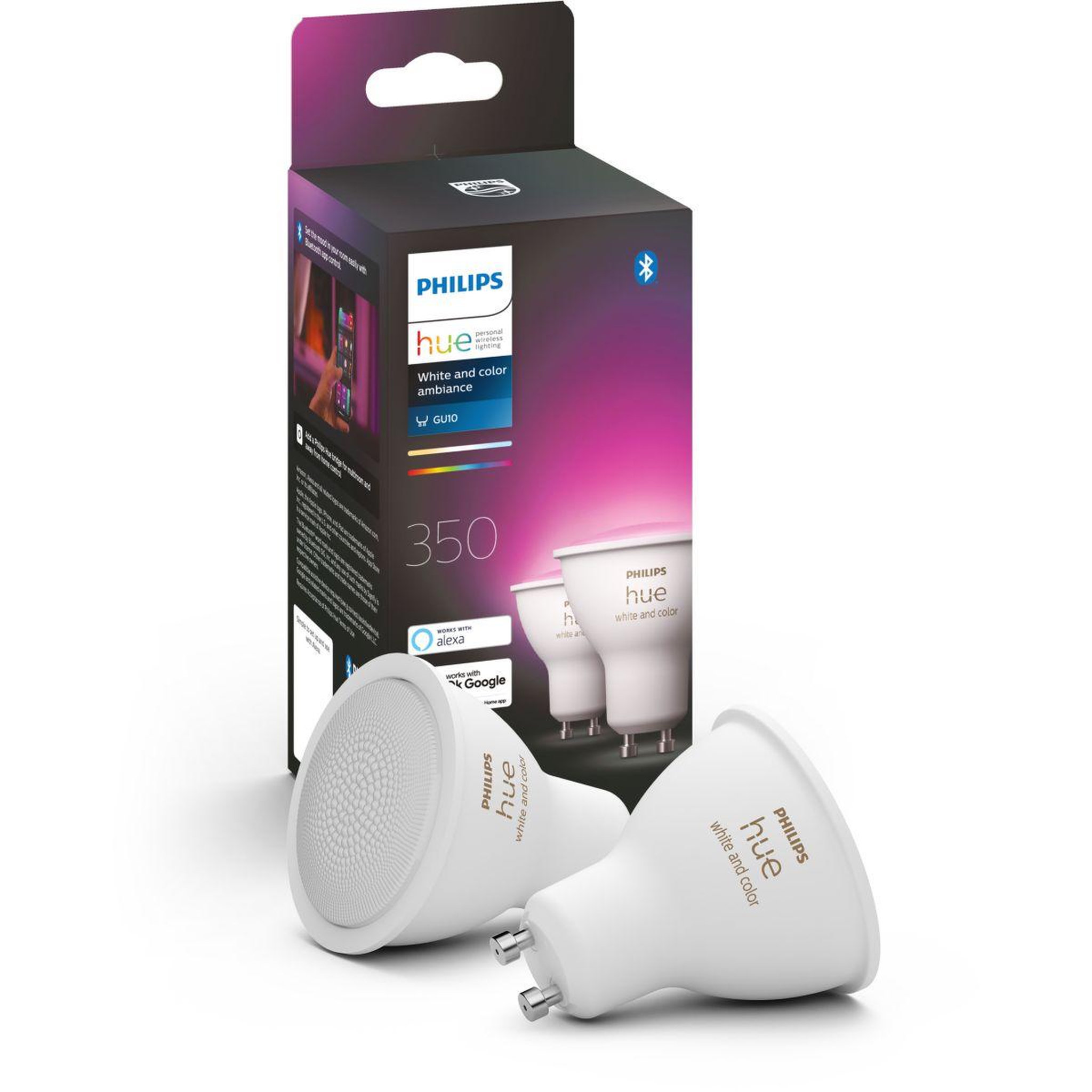 Philips Ampoule LED connectée HUE W&C GU10 5.7W x2