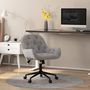 Voir la diapositive 2 : VINSETTO Chaise de bureau velours design Chesterfield effet capitonné piètement métal noir gris