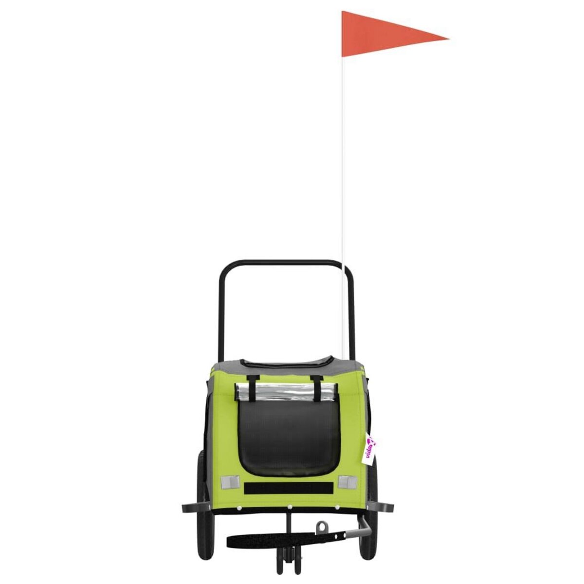 VIDAXL Remorque de velo pour animaux de compagnie vert et noir
