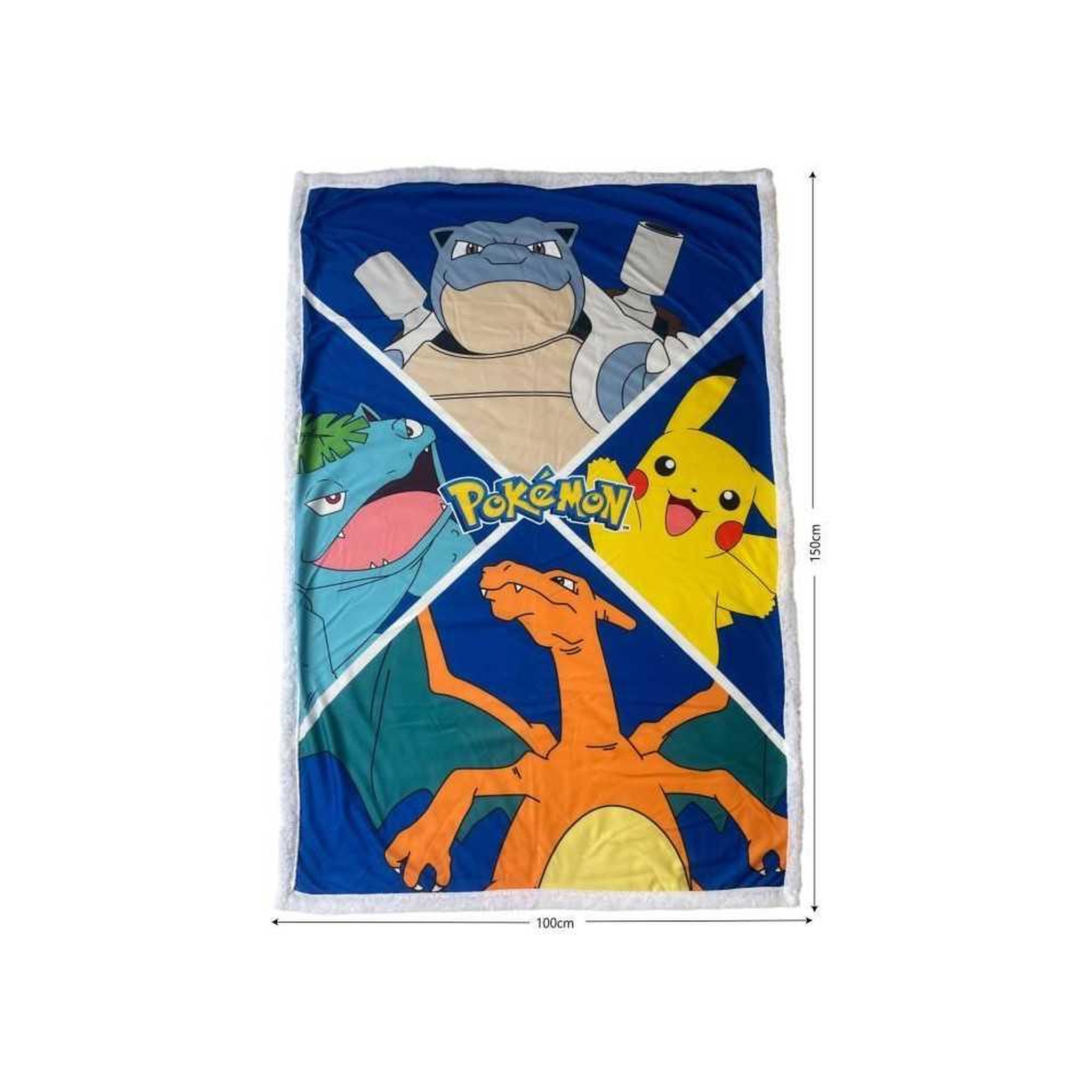 Voir la diapositive 4 : Pokemon Couverture Sherpa - POKEMON - Evolutions Pokemon Let's Go - 100 x 150 cm