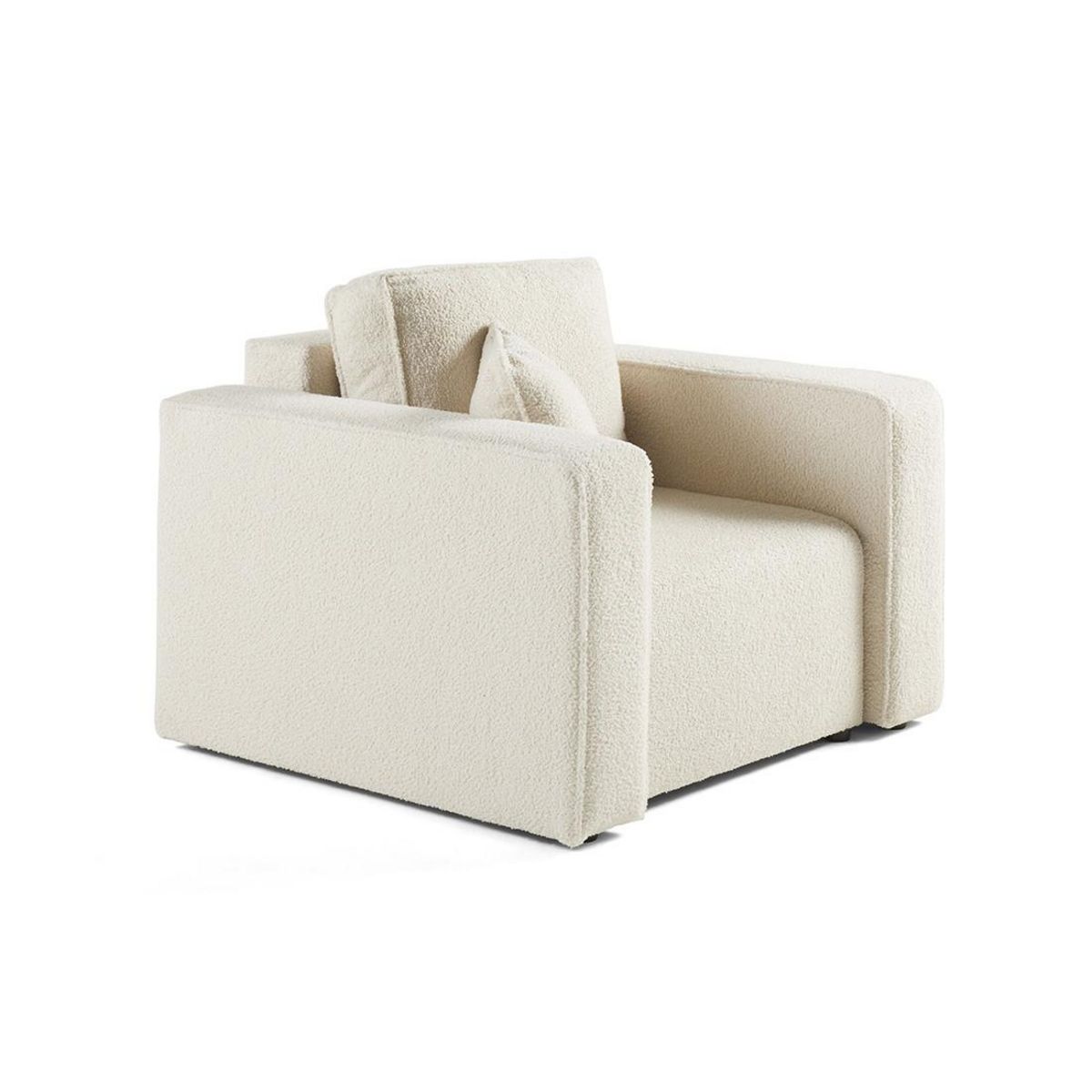 BEST MOBILIER Topaze - fauteuil - en tissu bouclette