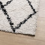 Voir la diapositive 4 : VIDAXL Tapis shaggy a poils longs moderne creme et noir 120x120 cm
