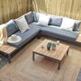 HOMIFAB Salon de jardin d'angle en teck 5 places - La Vida