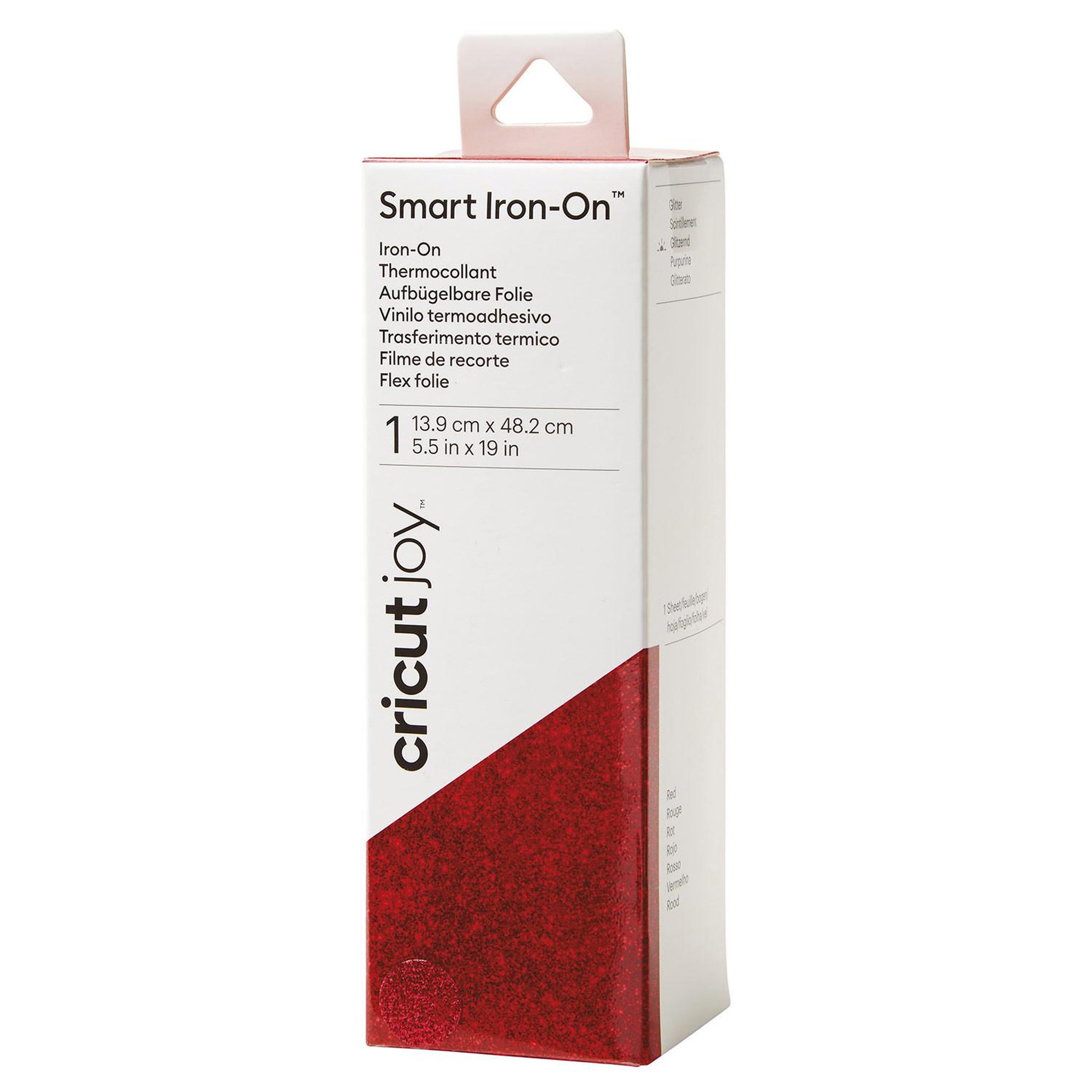 CRICUT Flex Thermocollant Rouge Pailleté 13,9 x 48,2 Cm - Cricut Joy