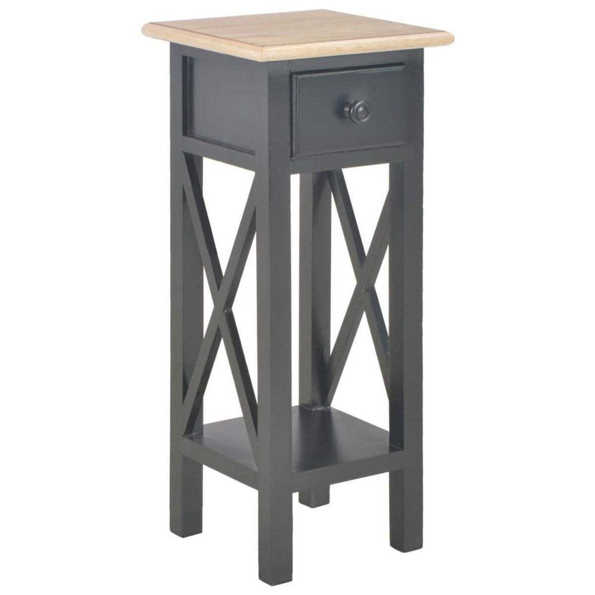 VIDAXL Table d'appoint Noir 27 x 27 x 65,5 cm Bois