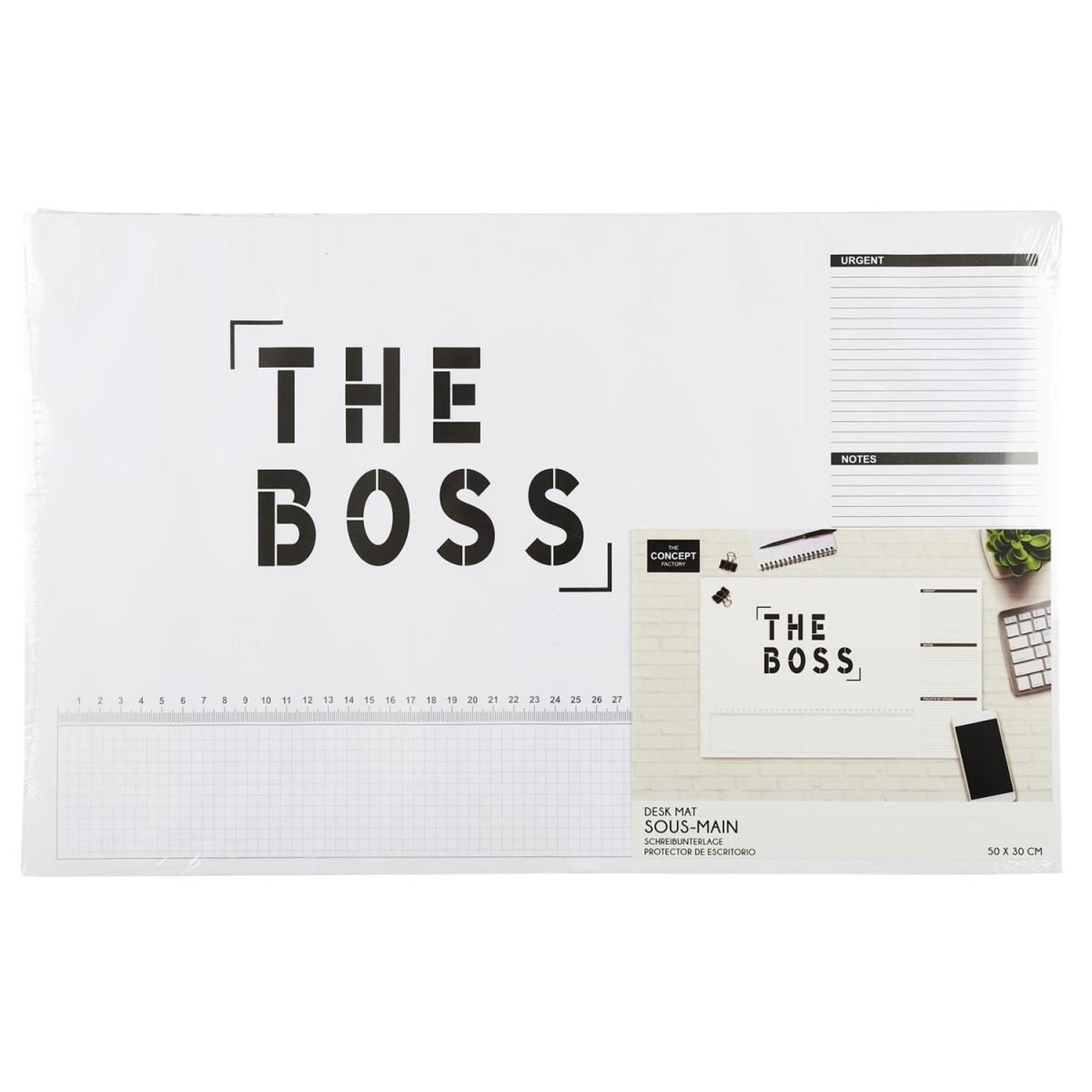 Voir la diapositive 4 : The concept Factory Sous main en papier  the boss  50cm blanc & noir