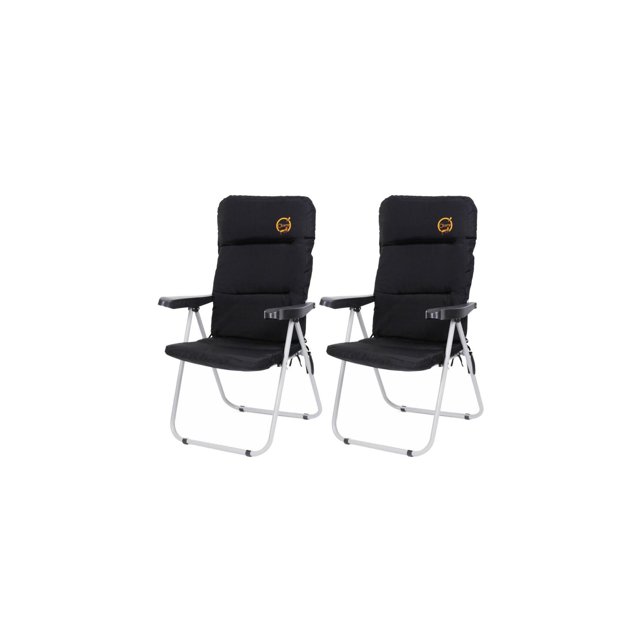 O'Camp Lot de 2 fauteuils de camping confort pliables - o'camp - multipositions - 70 x 105 x 62 cm