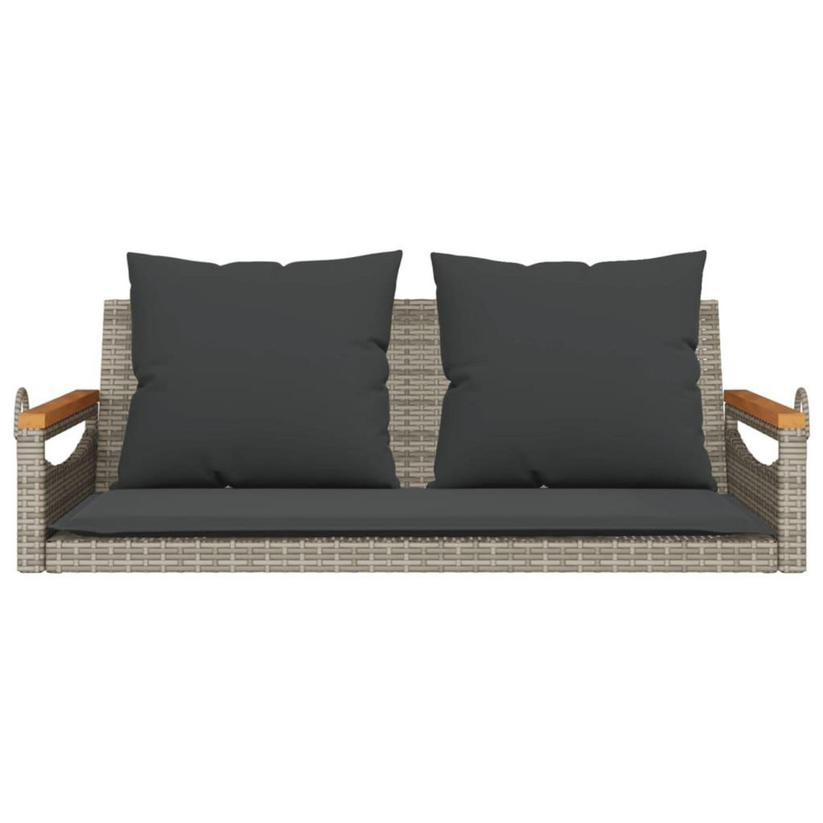 VIDAXL Balancelle avec coussins gris 109x62x40 cm resine tressee