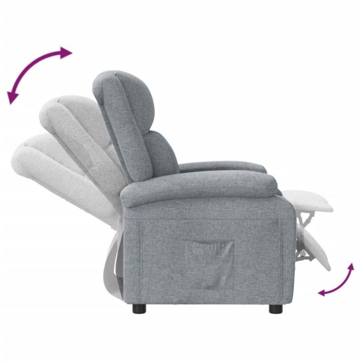 VIDAXL Fauteuil inclinable Gris clair Tissu