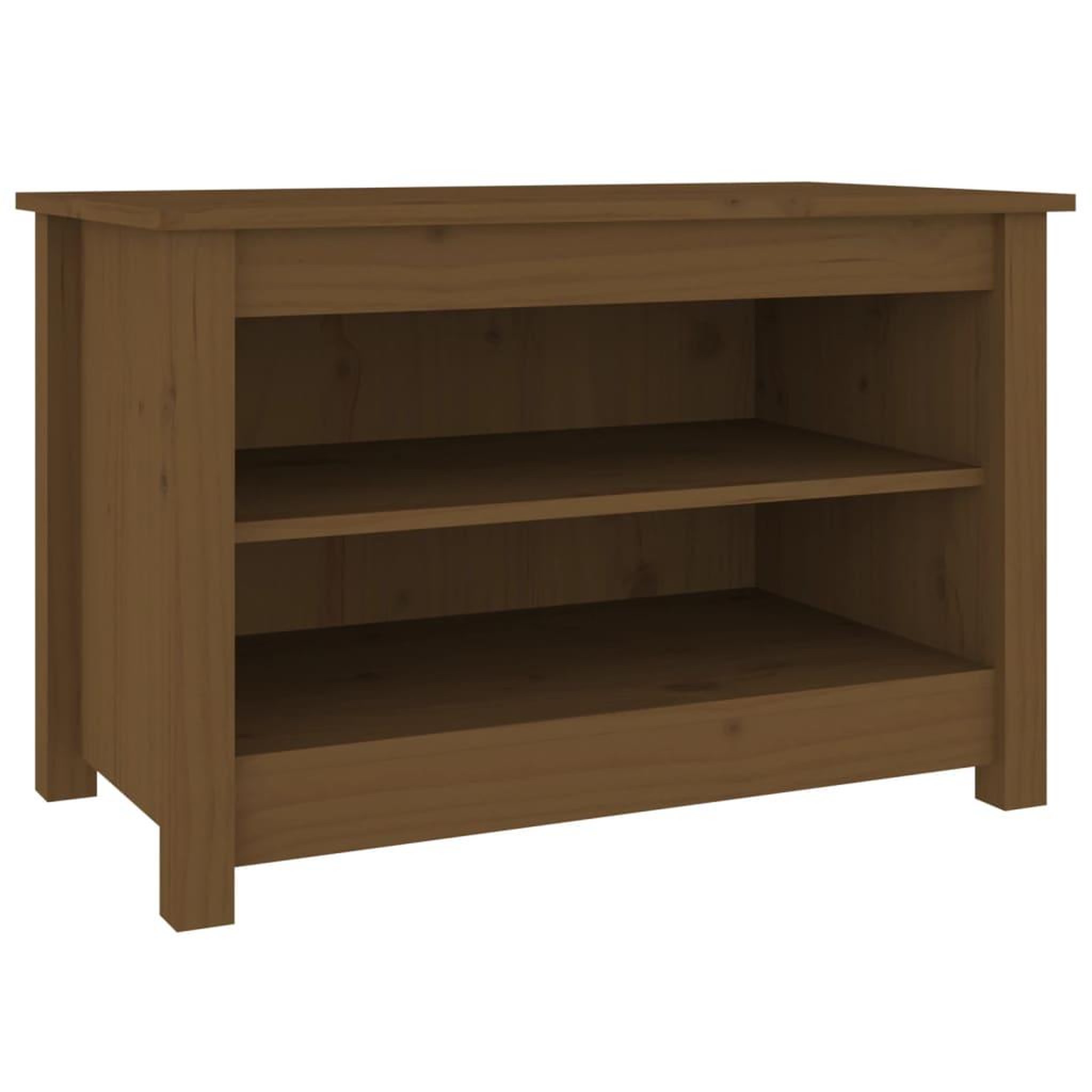 Voir la diapositive 2 : VIDAXL Banc a chaussures Marron miel 70x38x45,5 cm Pin massif