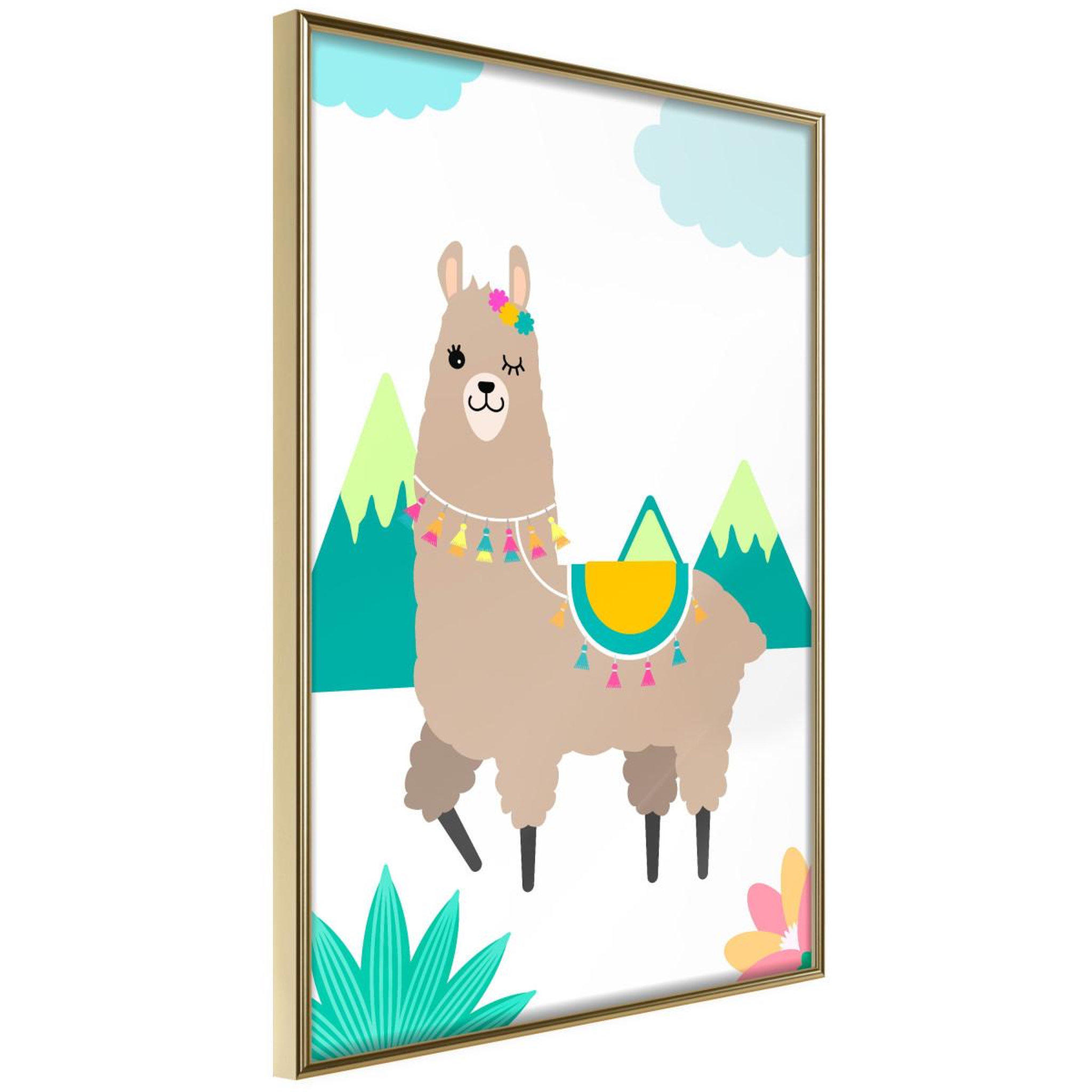 Paris Prix Affiche murale encadrée  playful llama
