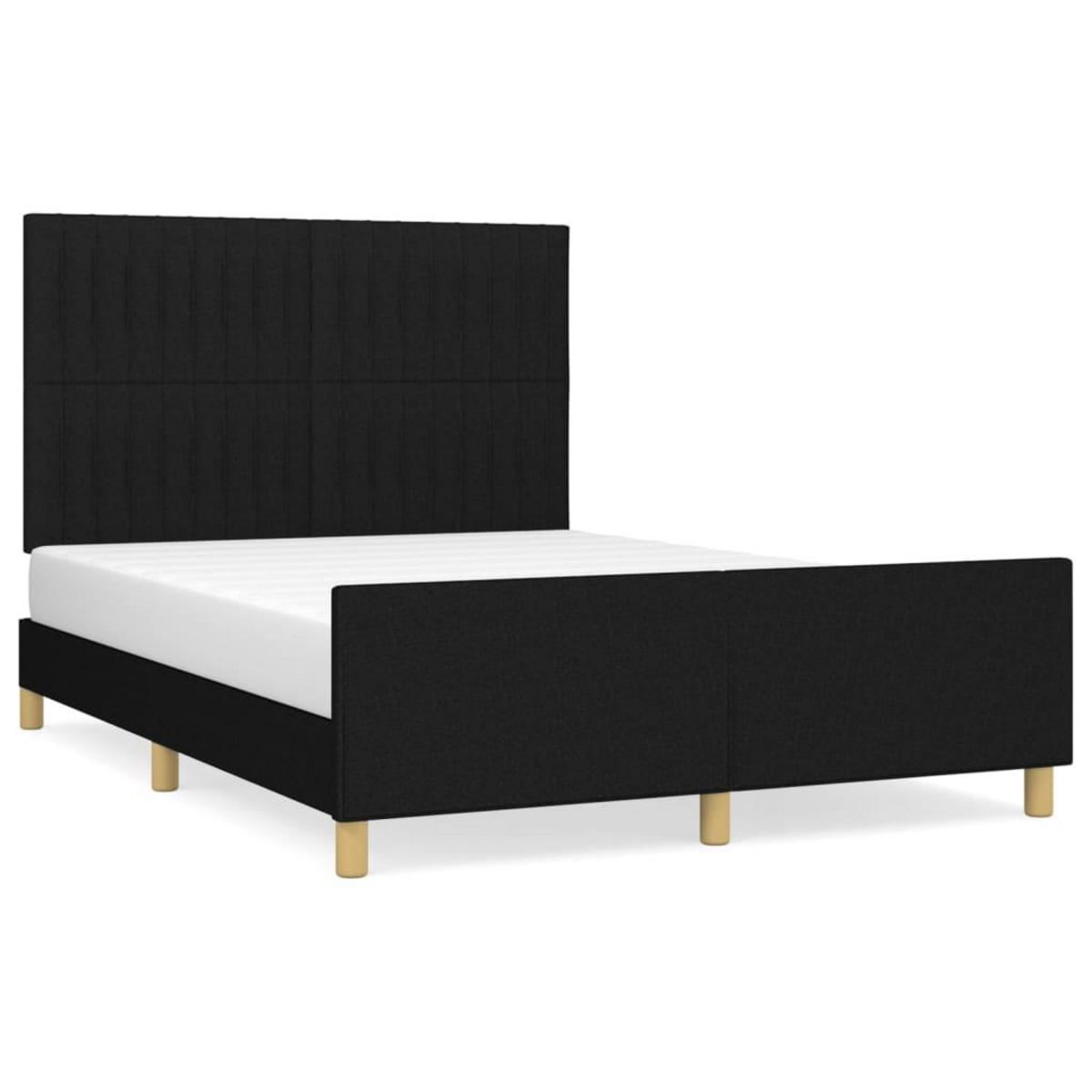 VIDAXL Cadre de lit sans matelas noir 140x200 cm tissu