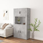 VIDAXL Buffet haut Gris beton Bois d'ingenierie