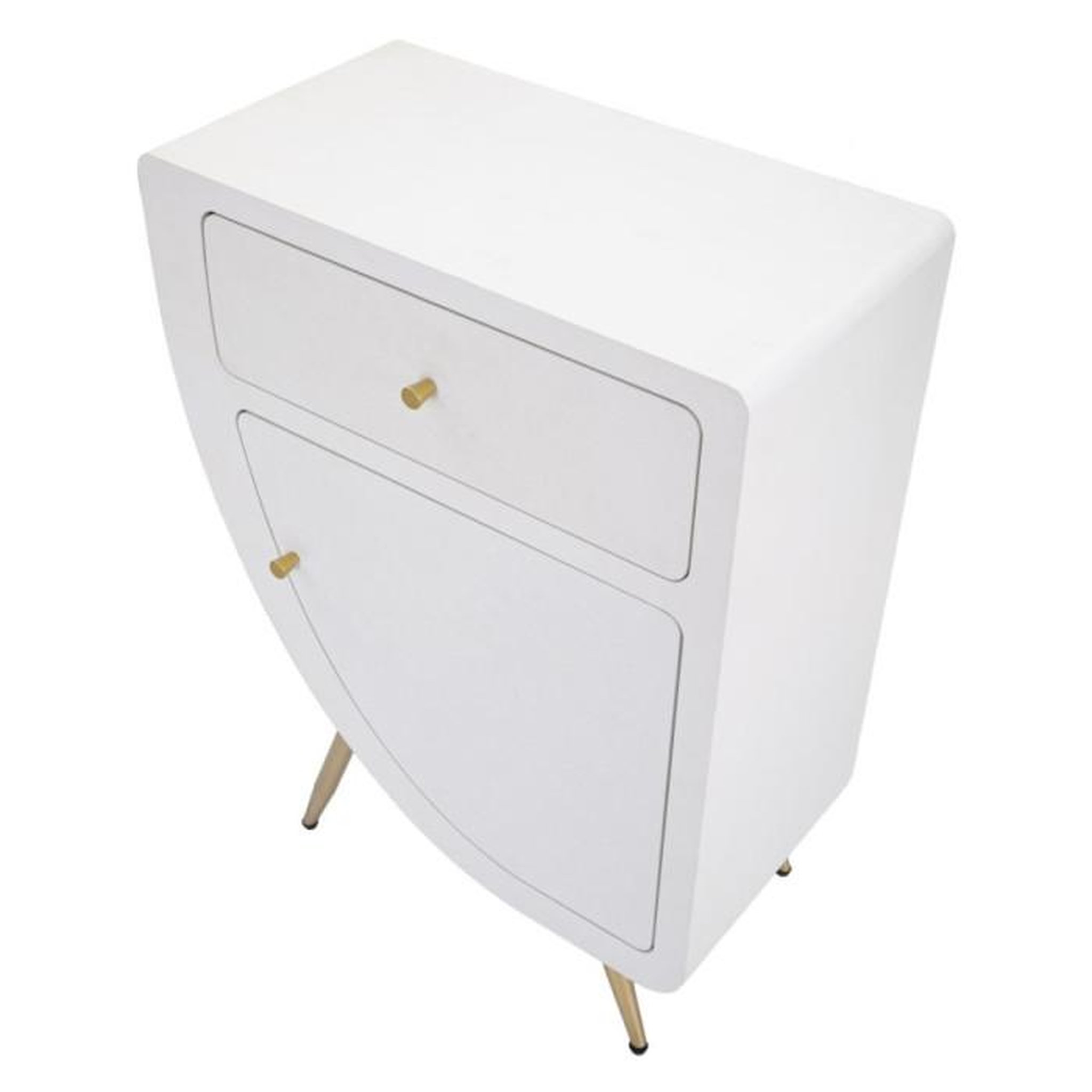 Voir la diapositive 4 : Paris Prix Table de Chevet Design  Venus  79cm Blanc & Or